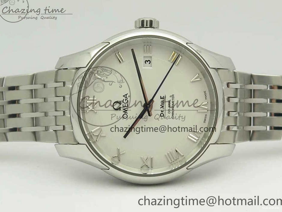 0403 De Ville Hour Vision 41mm SS VSF 1:1 Best Edition White Dial on SS Bracelet A8500 Super Clone Casual 7946